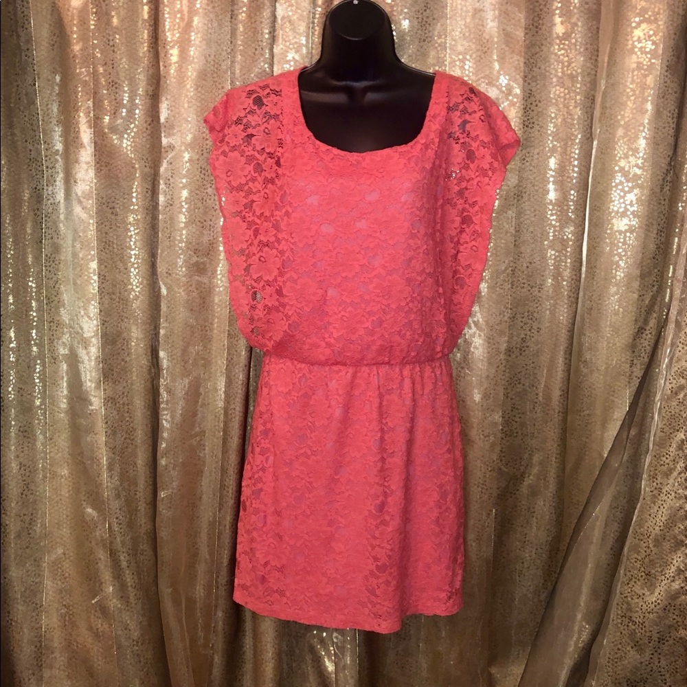 Peach lace L8ter Dress